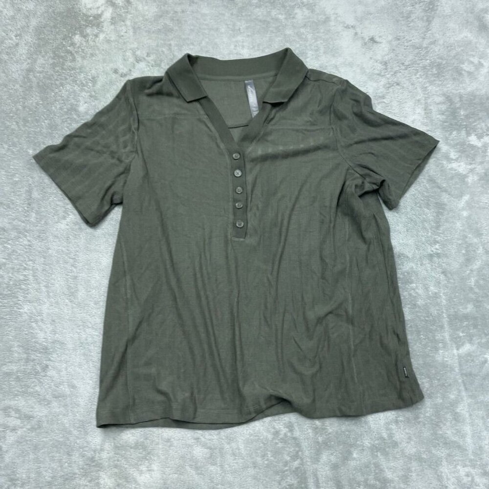 💥 Mondetta Womens Ribbed Polo XXL Tencel Fabric 4-Way Stretch Top a1585